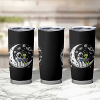 Funny Bookworm In Space Tumbler Cup Cute Astronaut And Alien Reading