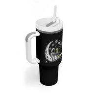 Funny Bookworm In Space Tumbler With Handle Cute Astronaut And Alien Reading