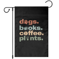 Funny Introvert Life Lover Garden Flag Dogs Books Coffee And Plants