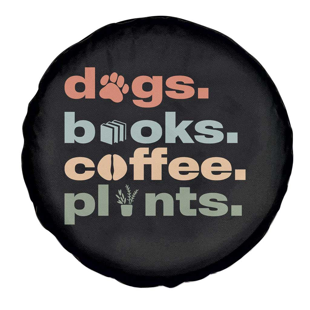 Funny Introvert Life Lover Spare Tire Cover Dogs Books Coffee And Plants