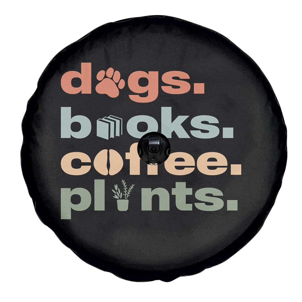 Funny Introvert Life Lover Spare Tire Cover Dogs Books Coffee And Plants