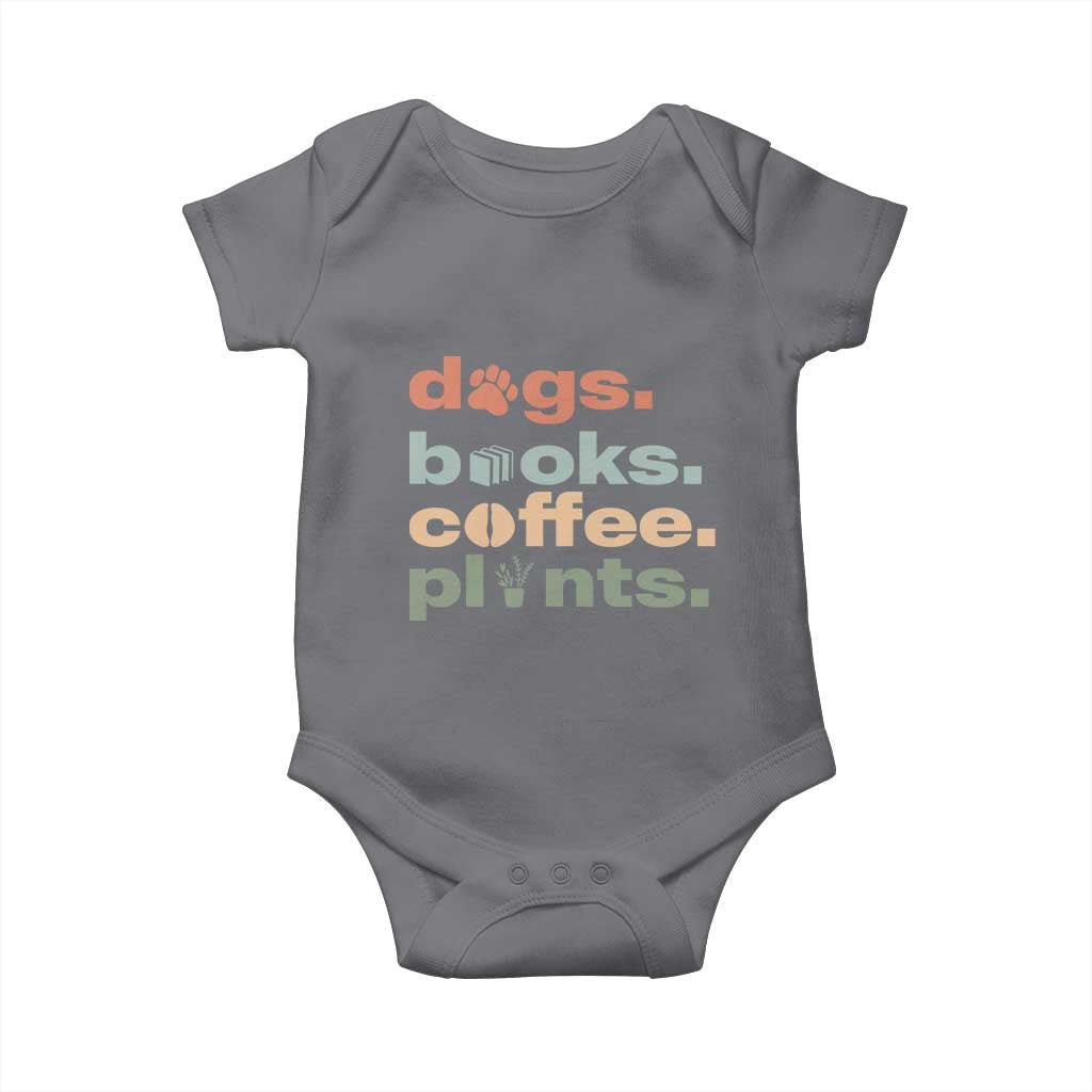 Funny Introvert Life Lover Baby Onesie Dogs Books Coffee And Plants