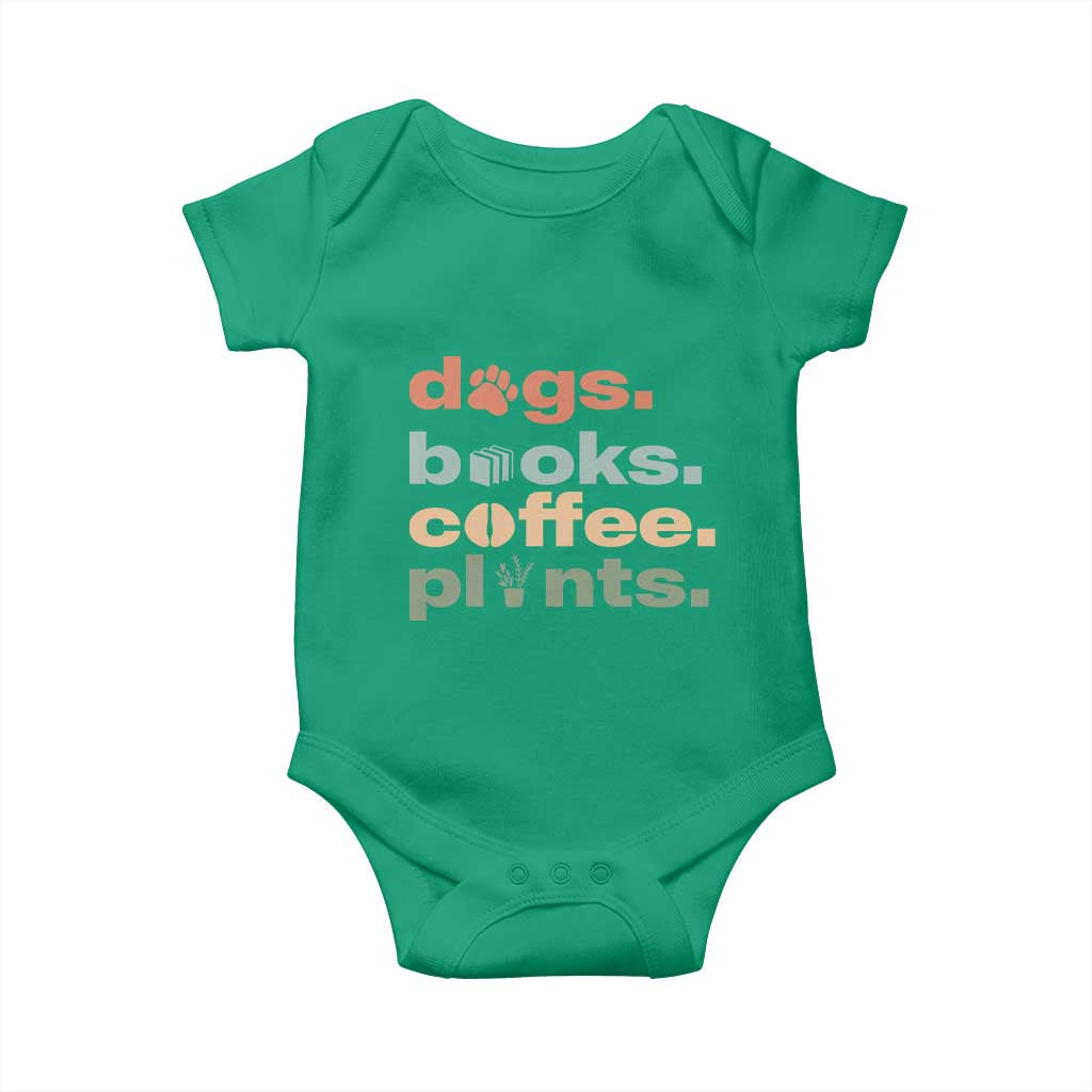 Funny Introvert Life Lover Baby Onesie Dogs Books Coffee And Plants