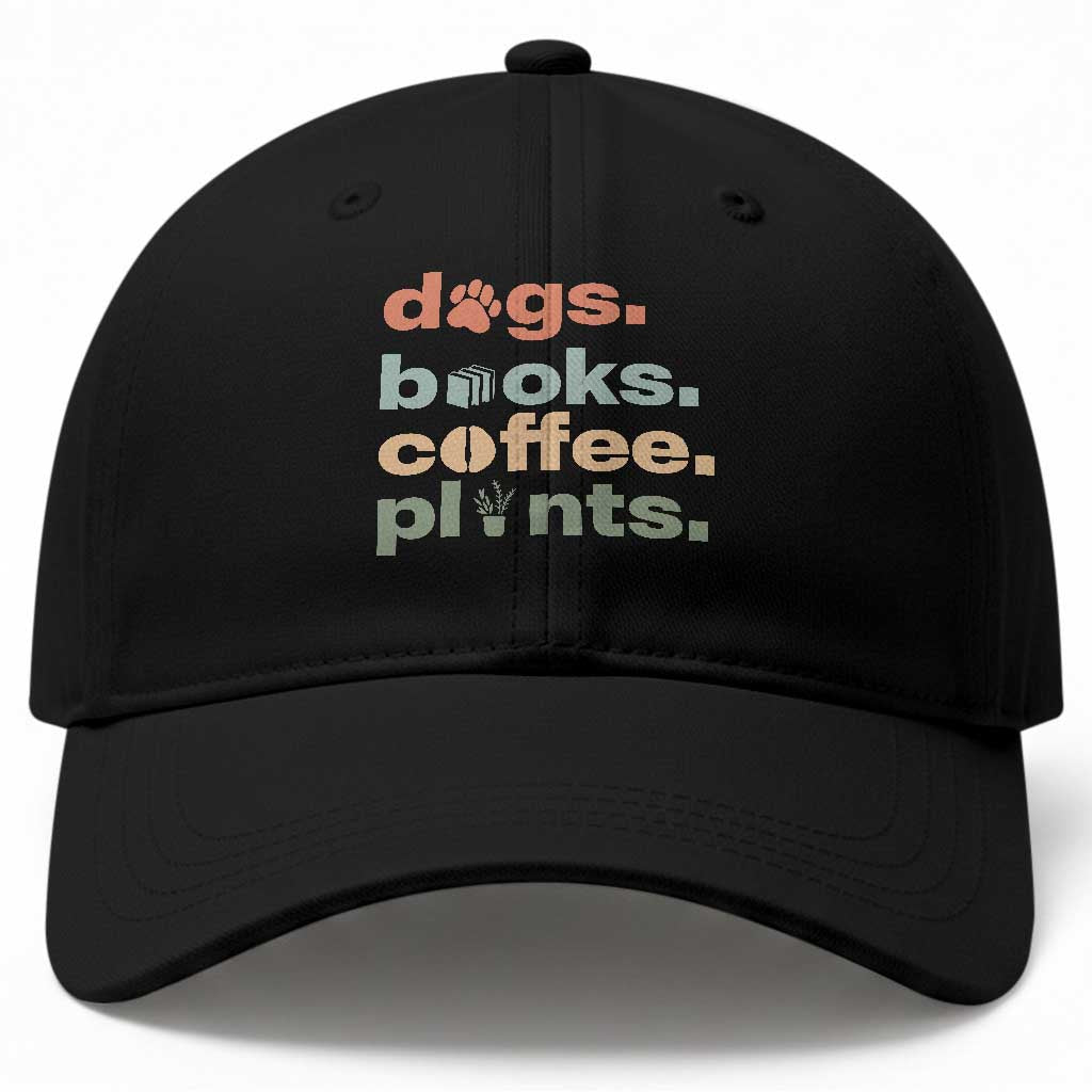 Funny Introvert Life Lover Baseball Cap Dogs Books Coffee And Plants