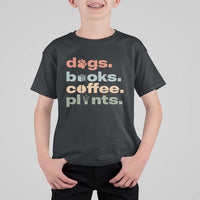Funny Introvert Life Lover T Shirt For Kid Dogs Books Coffee And Plants