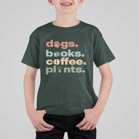 Funny Introvert Life Lover T Shirt For Kid Dogs Books Coffee And Plants