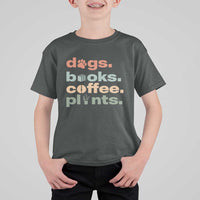 Funny Introvert Life Lover T Shirt For Kid Dogs Books Coffee And Plants