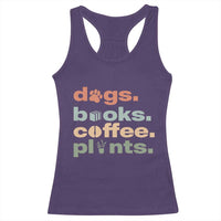 Funny Introvert Life Lover Racerback Tank Top Dogs Books Coffee And Plants