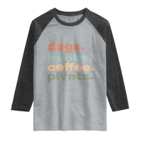 Funny Introvert Life Lover Raglan Shirt Dogs Books Coffee And Plants