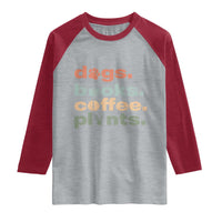 Funny Introvert Life Lover Raglan Shirt Dogs Books Coffee And Plants