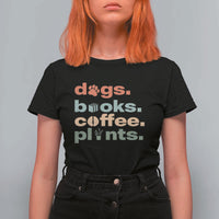 Funny Introvert Life Lover T Shirt For Women Dogs Books Coffee And Plants