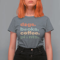 Funny Introvert Life Lover T Shirt For Women Dogs Books Coffee And Plants