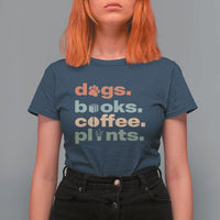 Funny Introvert Life Lover T Shirt For Women Dogs Books Coffee And Plants