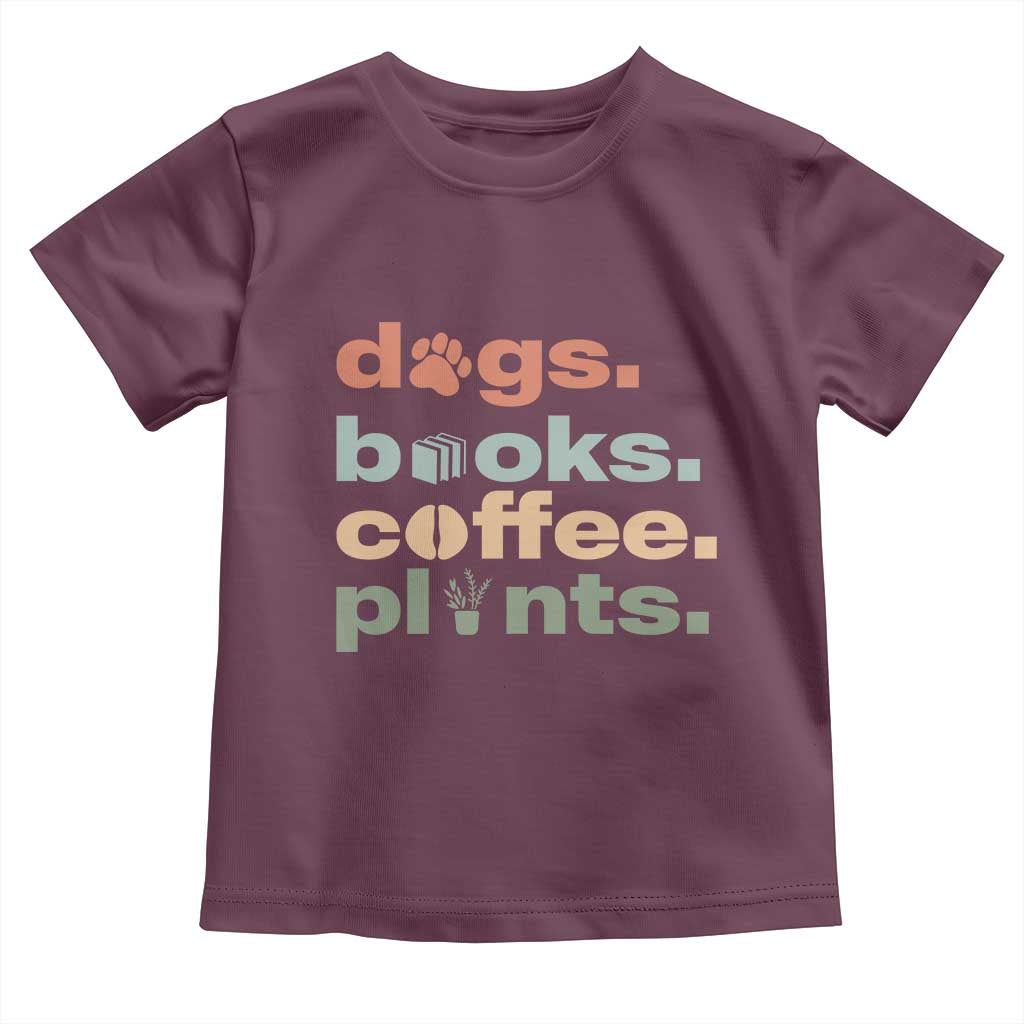 Funny Introvert Life Lover Toddler T Shirt Dogs Books Coffee And Plants
