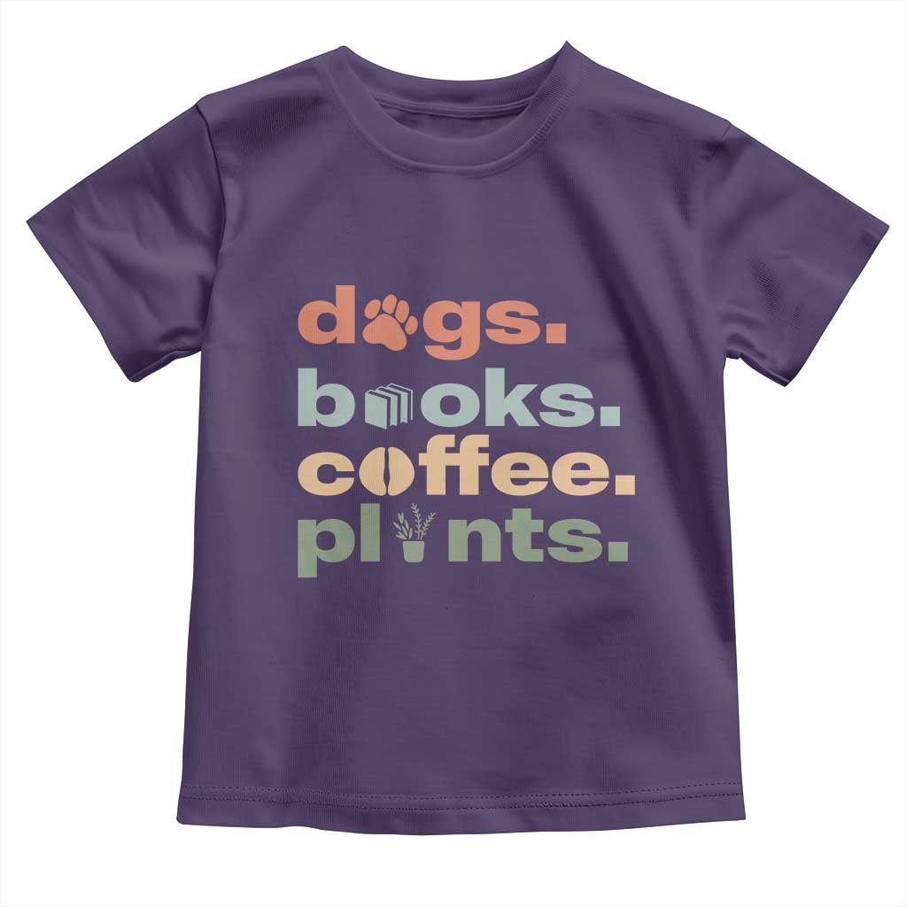 Funny Introvert Life Lover Toddler T Shirt Dogs Books Coffee And Plants