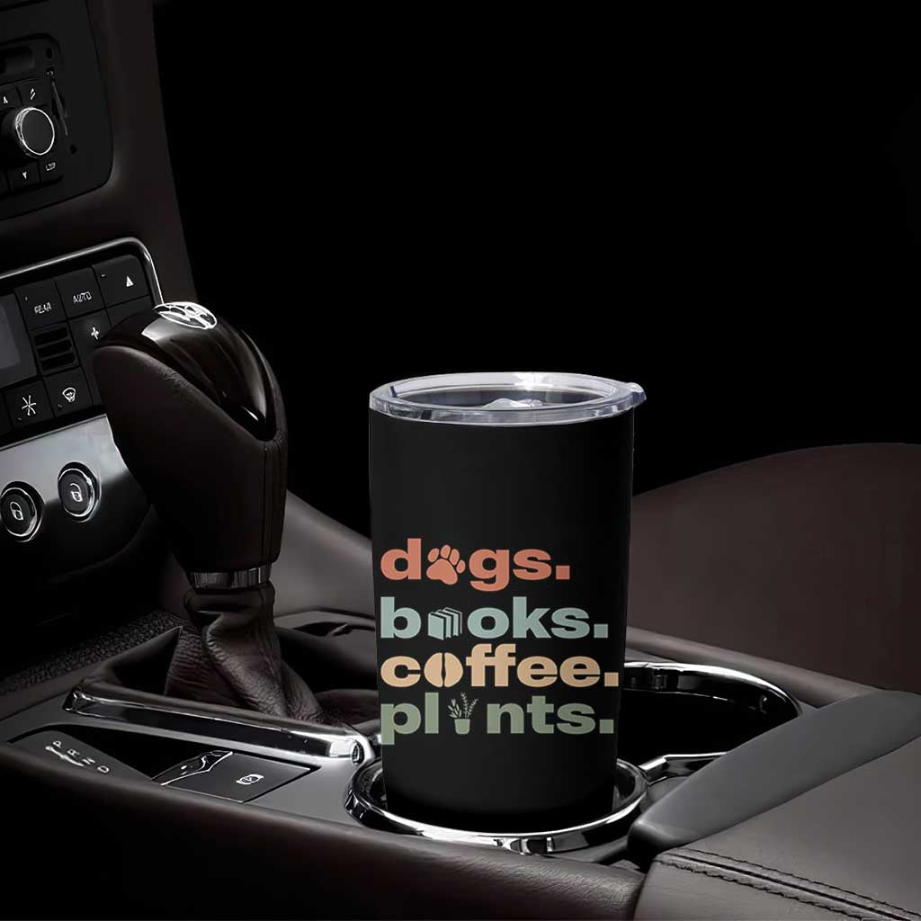 Funny Introvert Life Lover Tumbler Cup Dogs Books Coffee And Plants