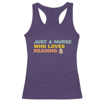 Just A Nurse Who Loves Reading Racerback Tank Top Bookish Nurse Gift