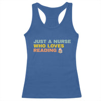 Just A Nurse Who Loves Reading Racerback Tank Top Bookish Nurse Gift