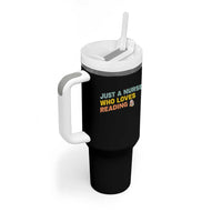 Just A Nurse Who Loves Reading Tumbler With Handle Bookish Nurse Gift