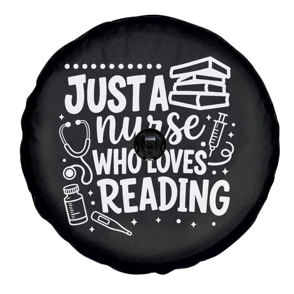 Just A Nurse Who Loves Reading Spare Tire Cover Funny Medical Bookworm Gift