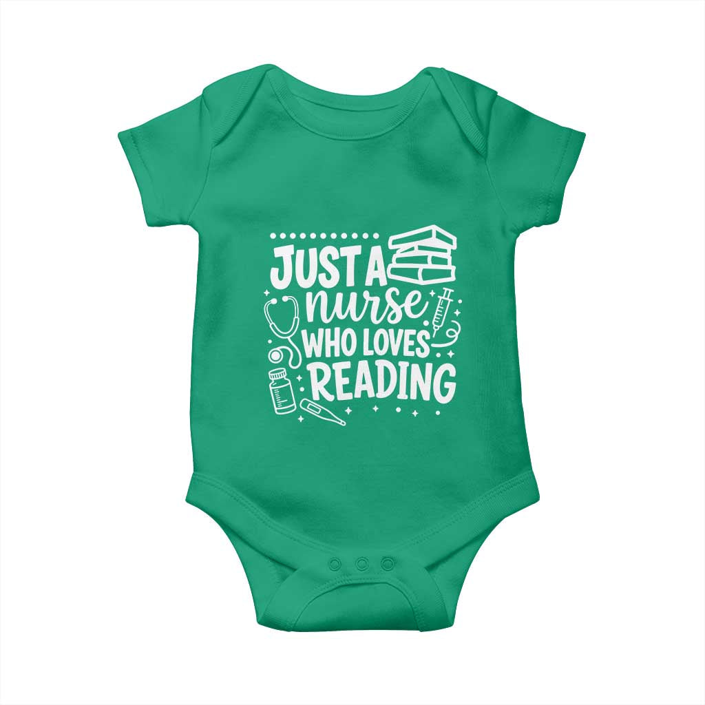 Just A Nurse Who Loves Reading Baby Onesie Funny Medical Bookworm Gift