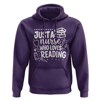 Just A Nurse Who Loves Reading Hoodie Funny Medical Bookworm Gift