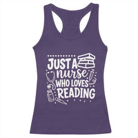 Just A Nurse Who Loves Reading Racerback Tank Top Funny Medical Bookworm Gift