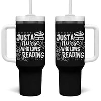 Just A Nurse Who Loves Reading Tumbler With Handle Funny Medical Bookworm Gift