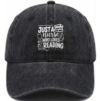 Just A Nurse Who Loves Reading Washed Cotton Baseball Cap Funny Medical Bookworm Gift