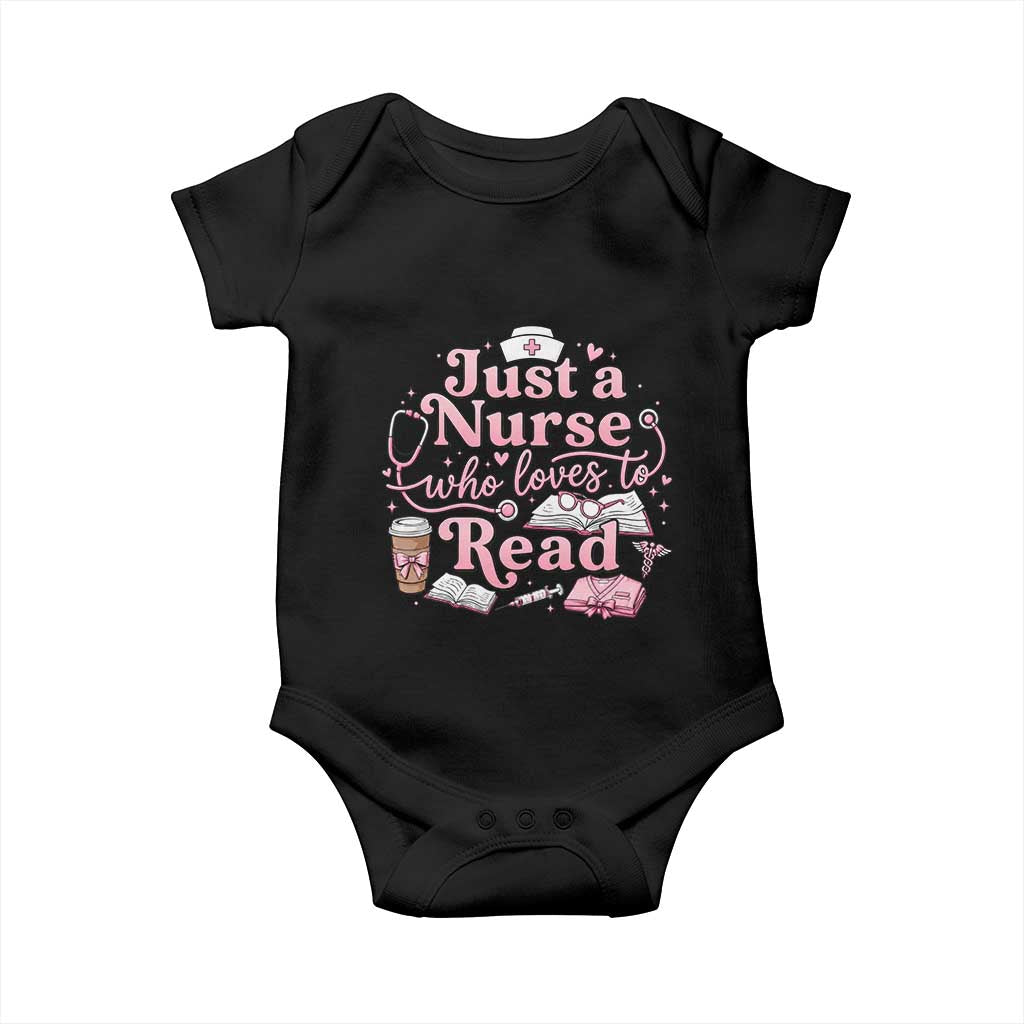 Just A Nurse Who Loves Reading Baby Onesie Book Lover Nurse