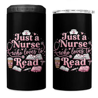 Just A Nurse Who Loves Reading 4 in 1 Can Cooler Tumbler Book Lover Nurse