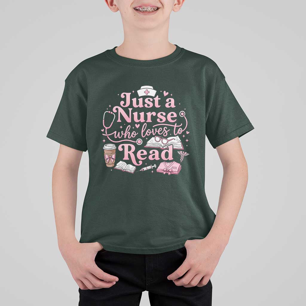 Just A Nurse Who Loves Reading T Shirt For Kid Book Lover Nurse