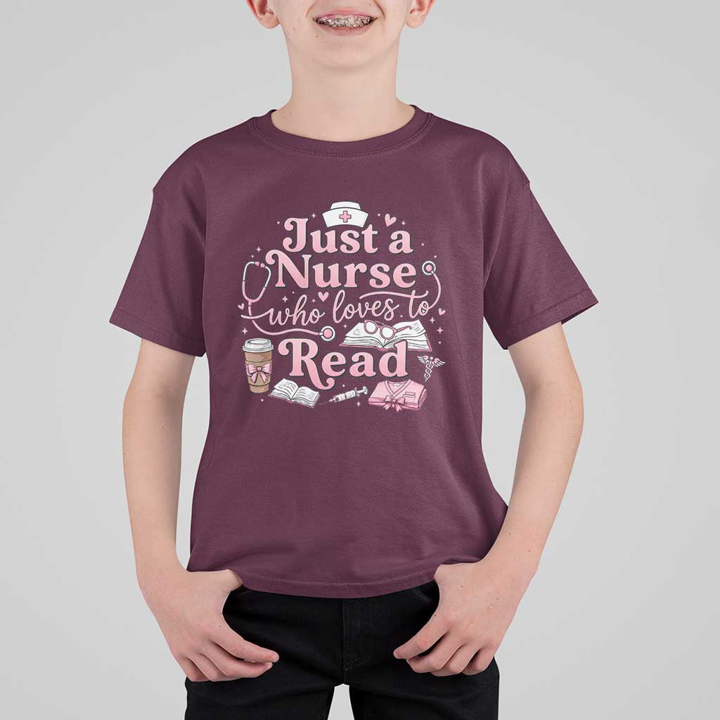 Just A Nurse Who Loves Reading T Shirt For Kid Book Lover Nurse