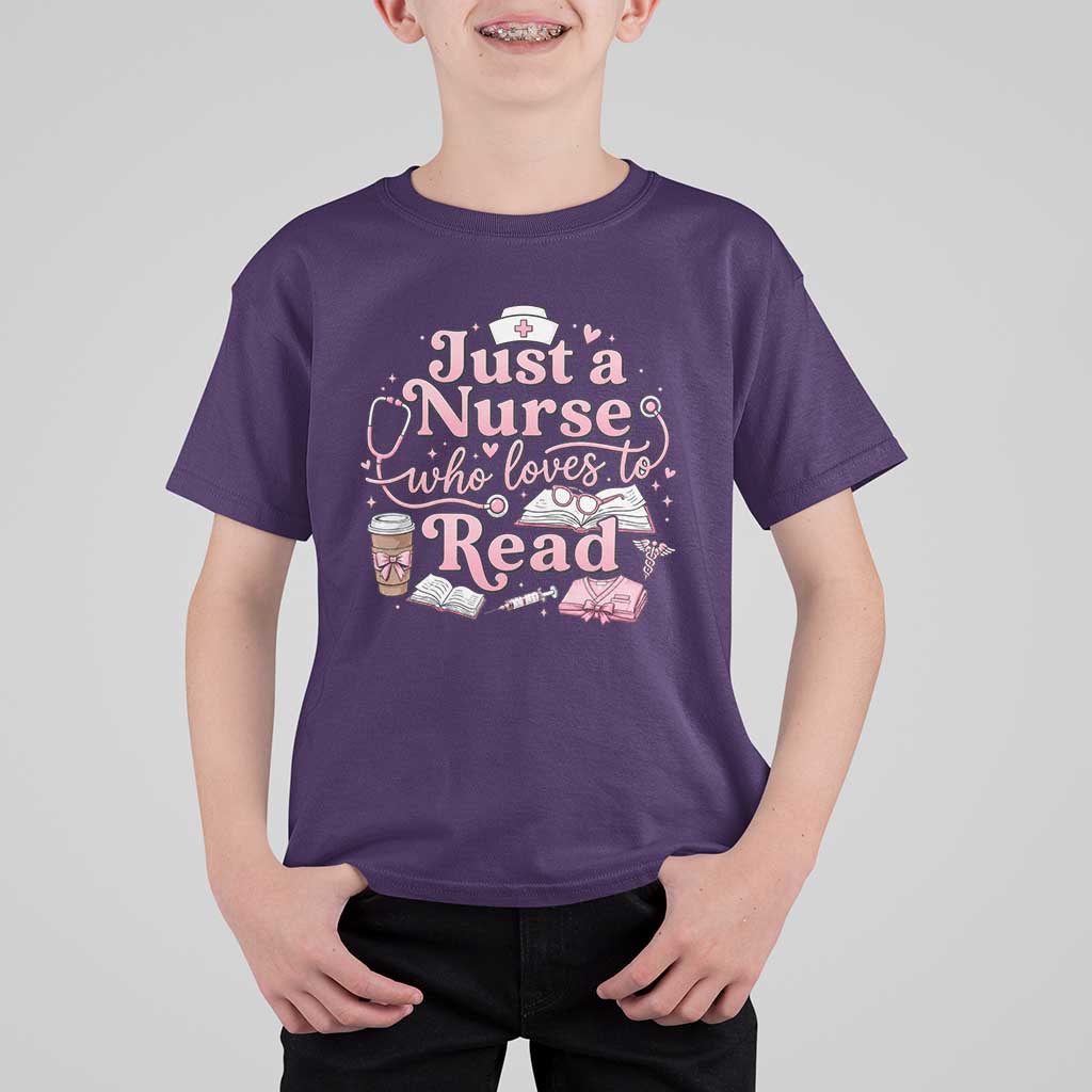 Just A Nurse Who Loves Reading T Shirt For Kid Book Lover Nurse