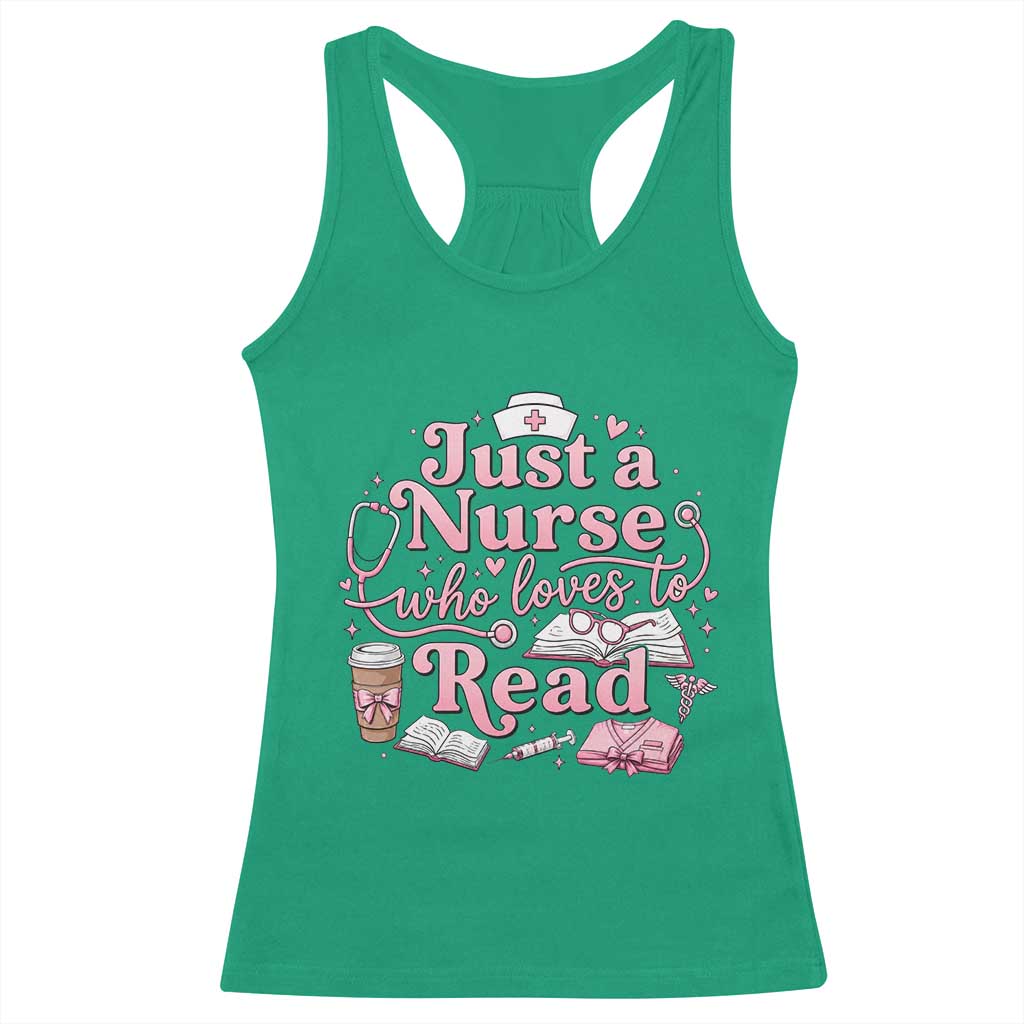 Just A Nurse Who Loves Reading Racerback Tank Top Book Lover Nurse