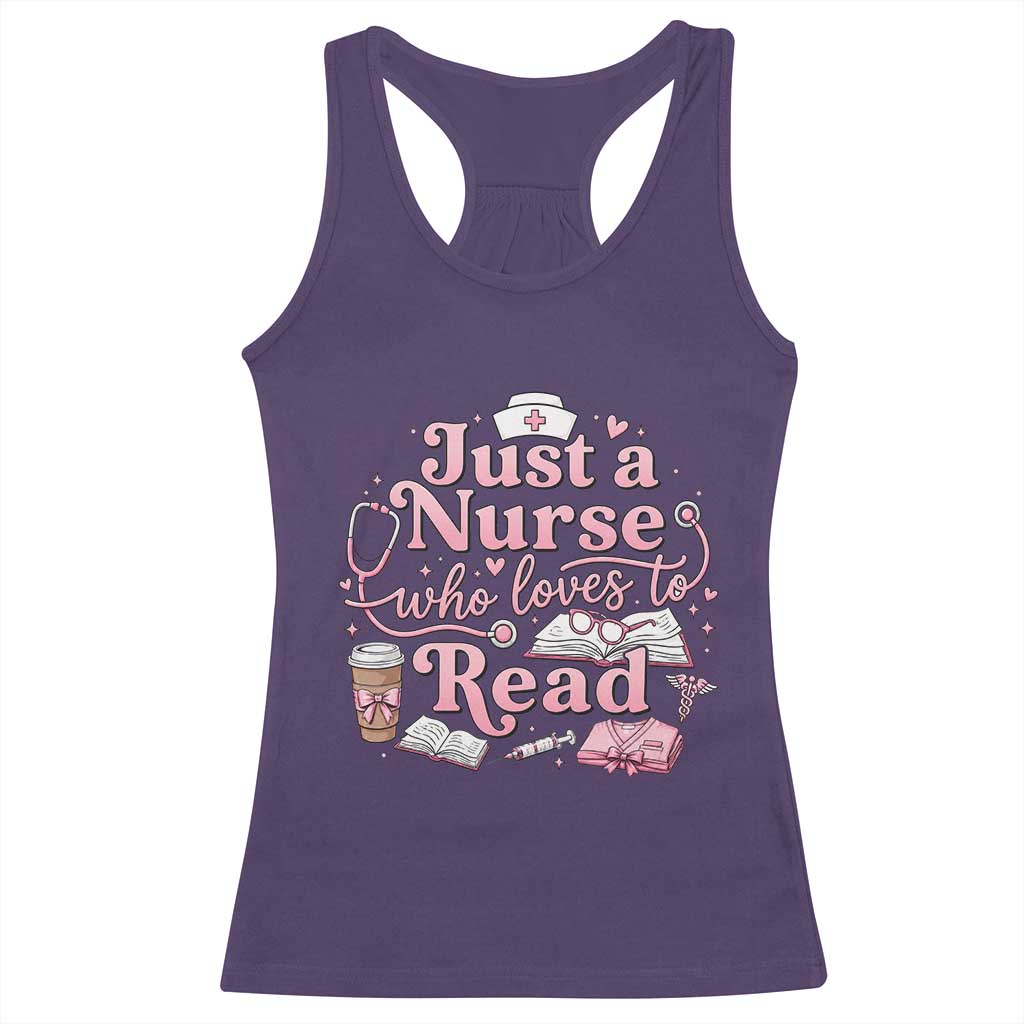 Just A Nurse Who Loves Reading Racerback Tank Top Book Lover Nurse