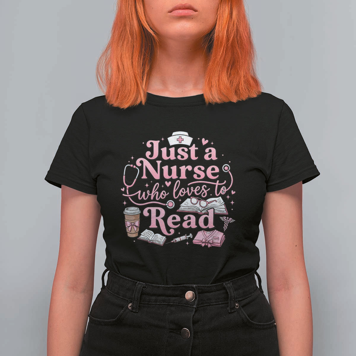 Just A Nurse Who Loves Reading T Shirt For Women Book Lover Nurse