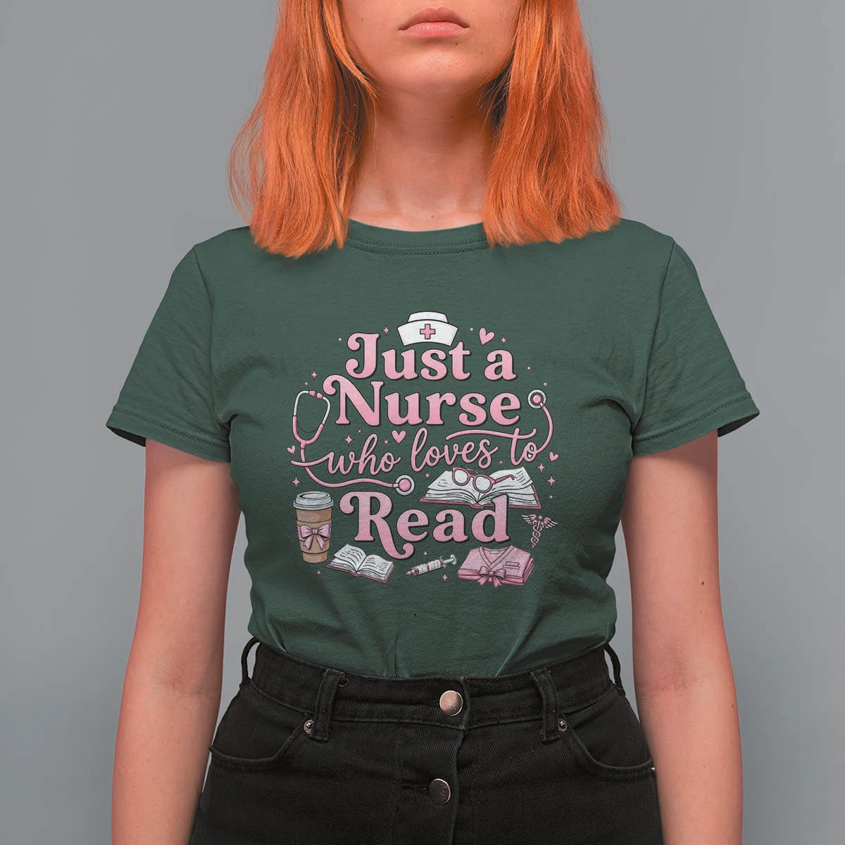 Just A Nurse Who Loves Reading T Shirt For Women Book Lover Nurse