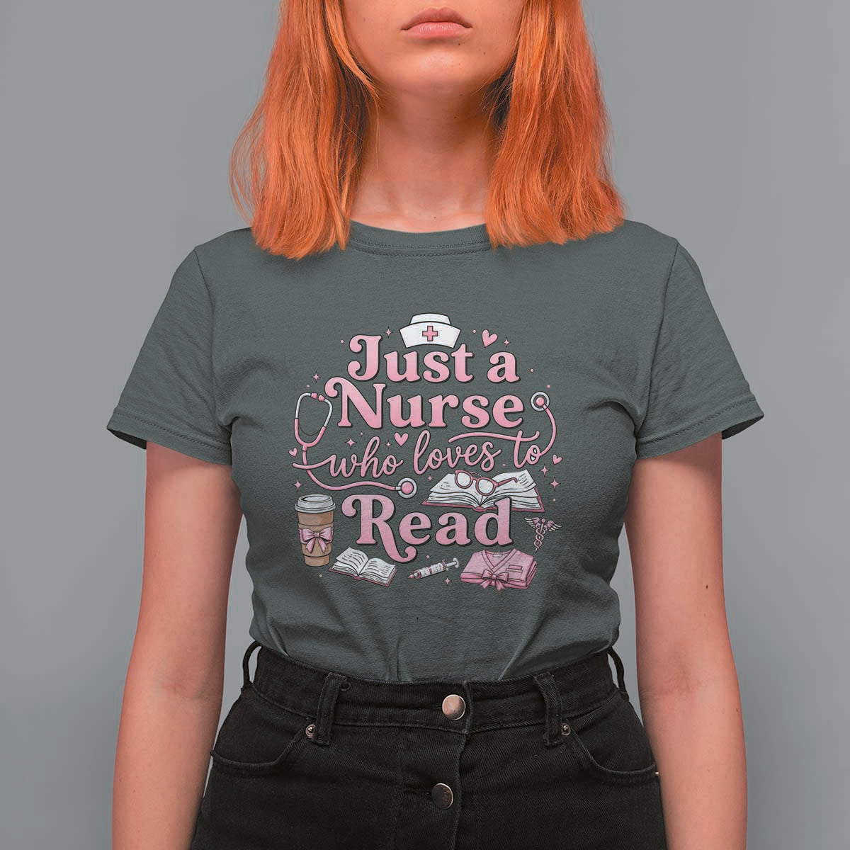 Just A Nurse Who Loves Reading T Shirt For Women Book Lover Nurse