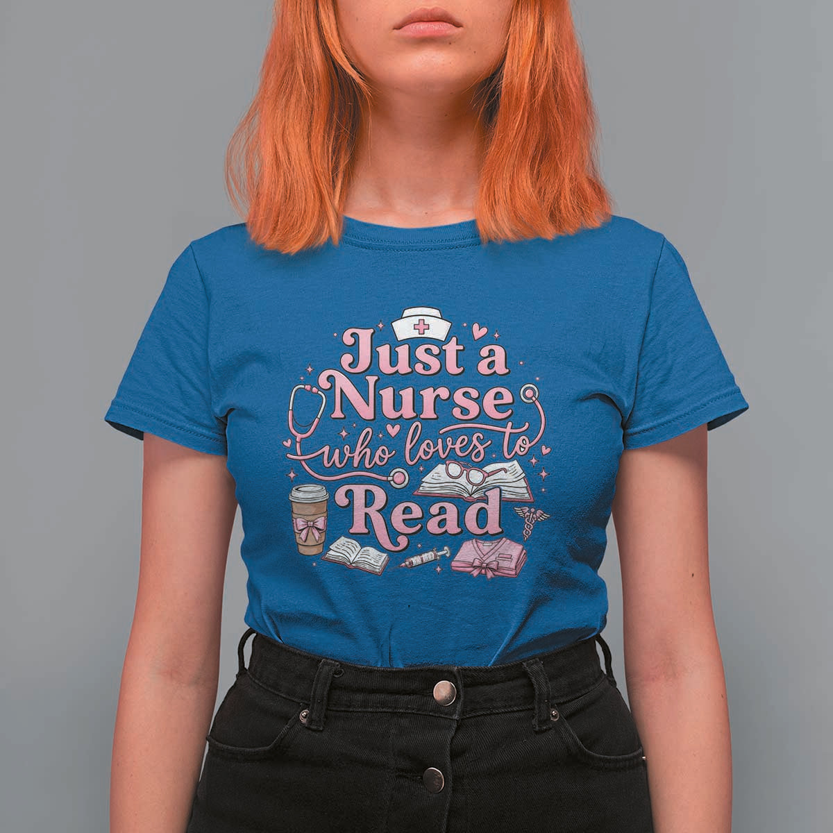 Just A Nurse Who Loves Reading T Shirt For Women Book Lover Nurse