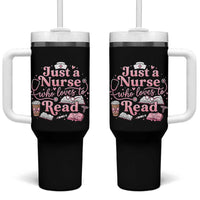 Just A Nurse Who Loves Reading Tumbler With Handle Book Lover Nurse