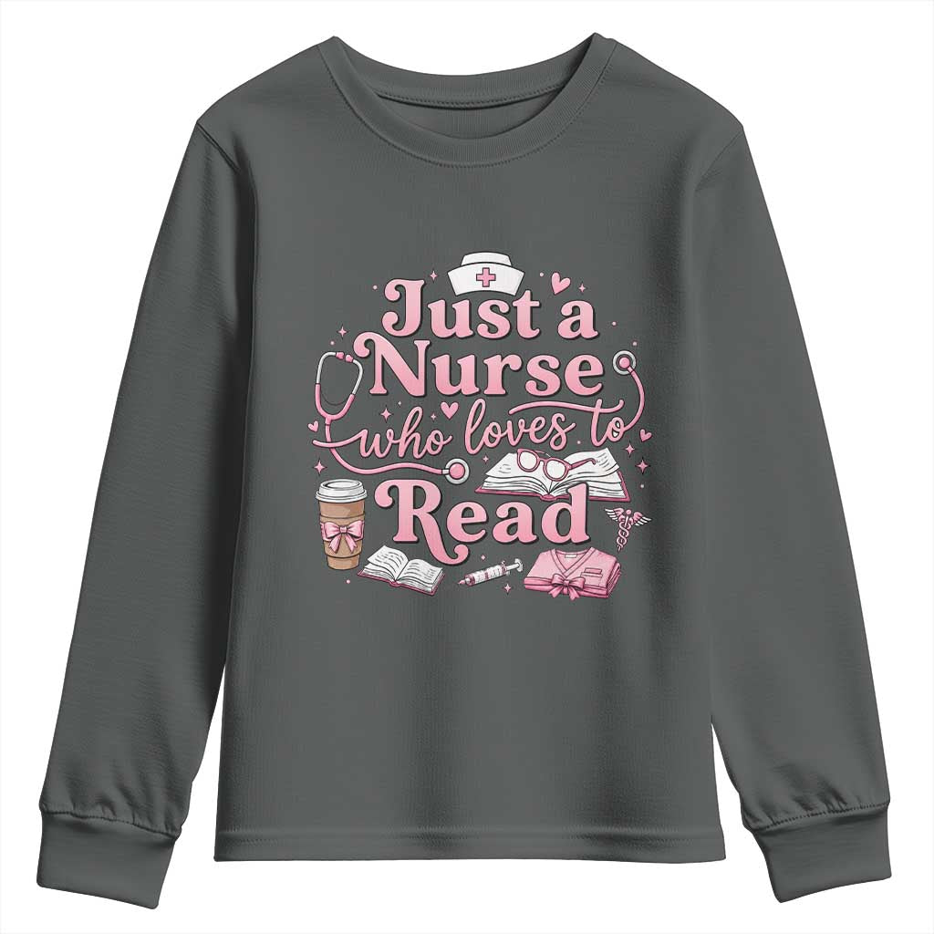 Just A Nurse Who Loves Reading Youth Sweatshirt Book Lover Nurse