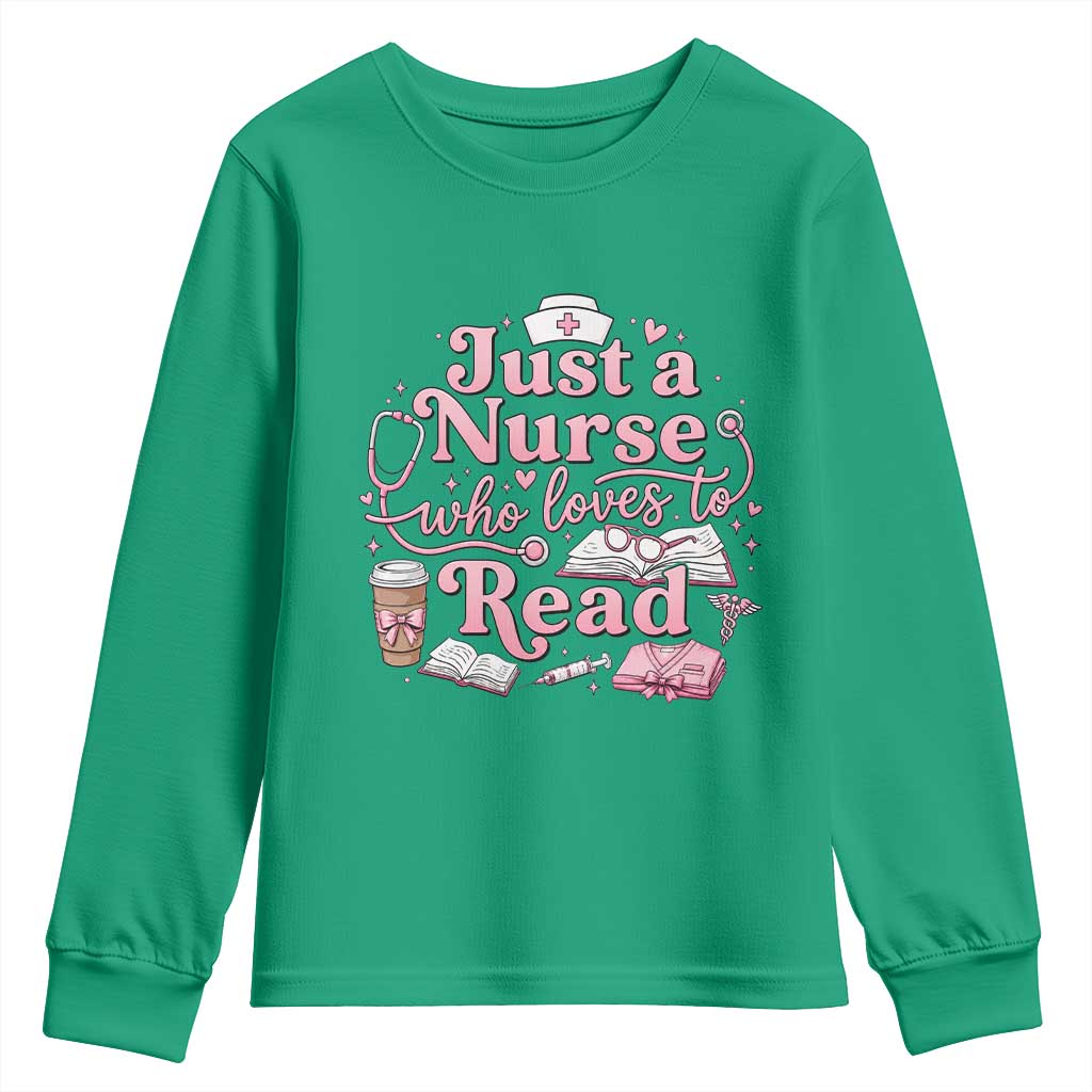 Just A Nurse Who Loves Reading Youth Sweatshirt Book Lover Nurse