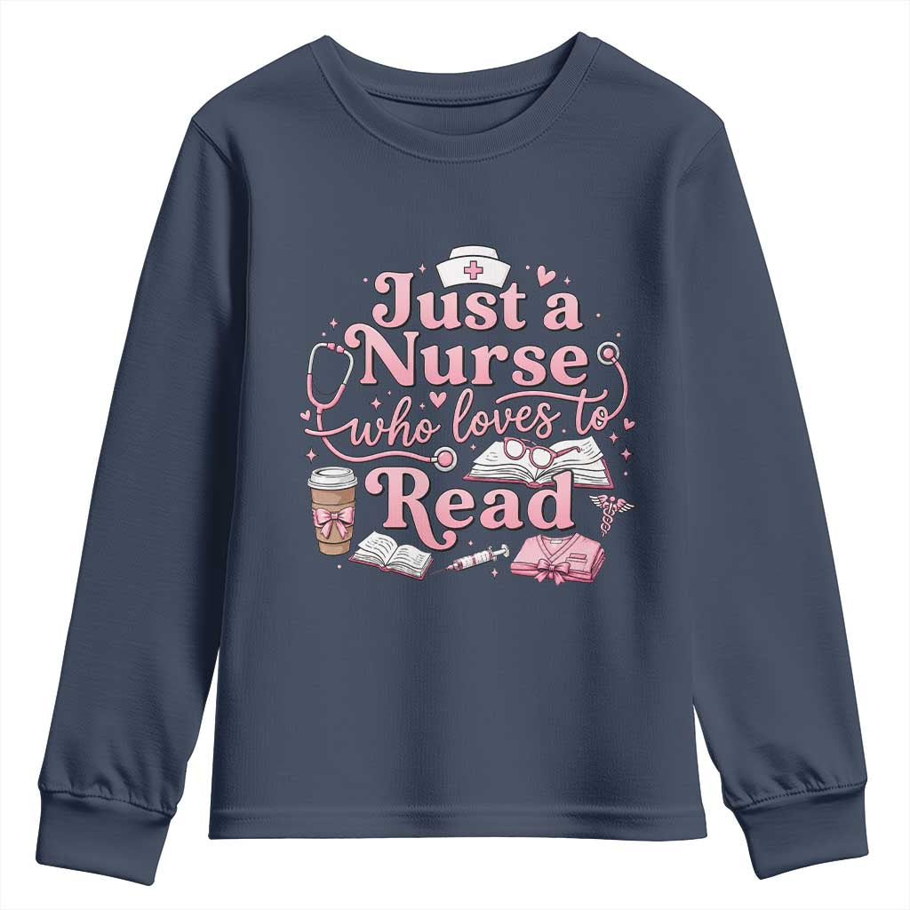 Just A Nurse Who Loves Reading Youth Sweatshirt Book Lover Nurse