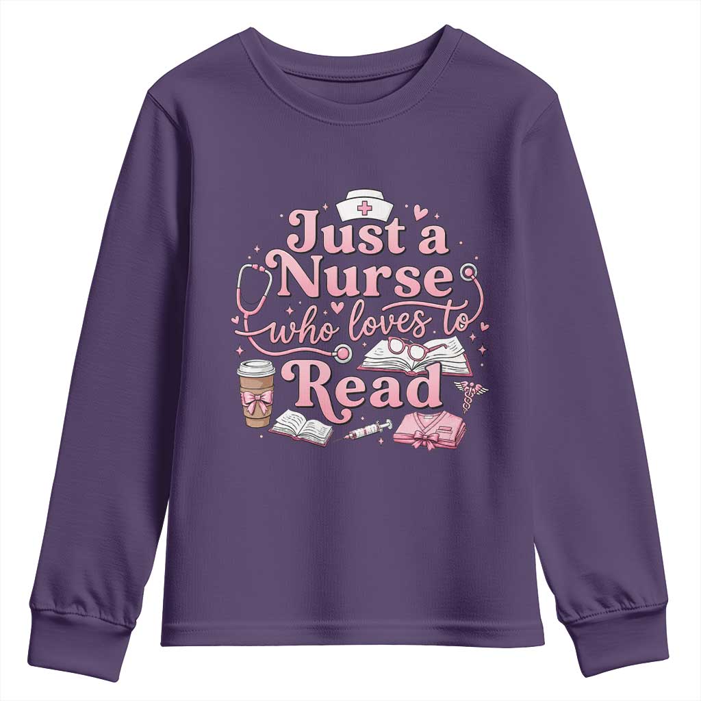Just A Nurse Who Loves Reading Youth Sweatshirt Book Lover Nurse