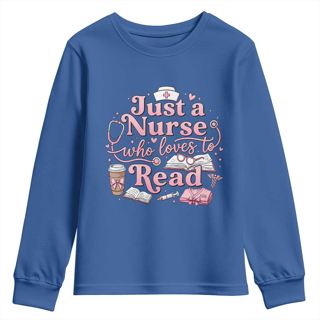 Just A Nurse Who Loves Reading Youth Sweatshirt Book Lover Nurse