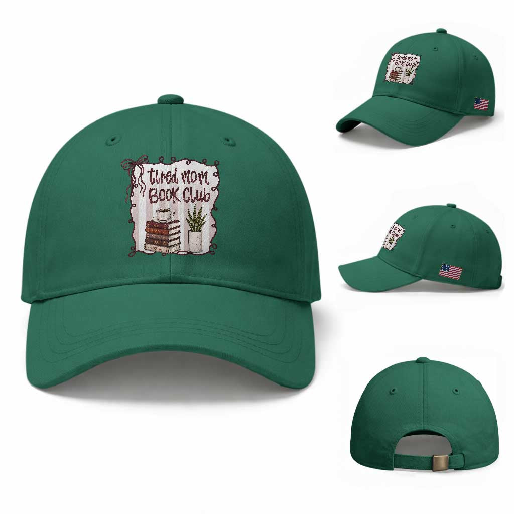 Tired Moms Book Club Baseball Cap Funny Coffee And Books Mom Gift