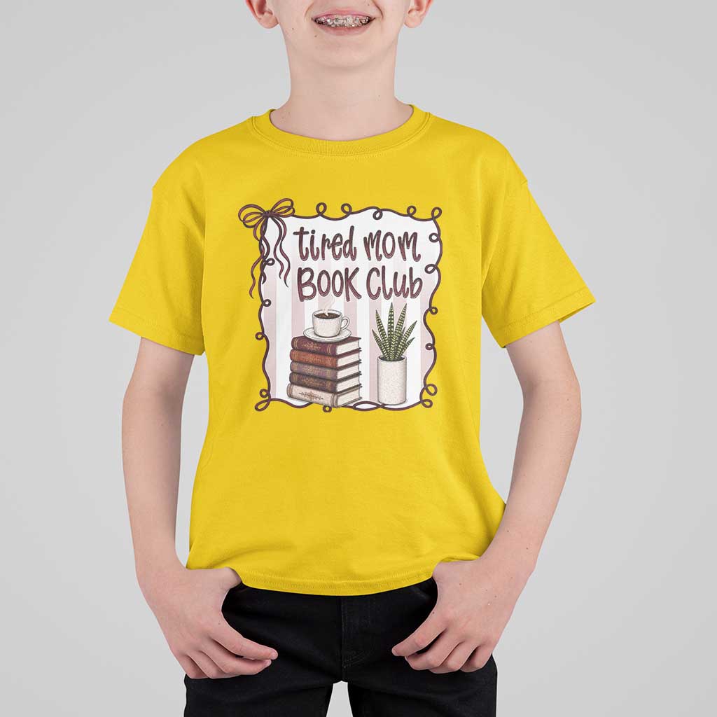 Tired Moms Book Club T Shirt For Kid Funny Coffee And Books Mom Gift