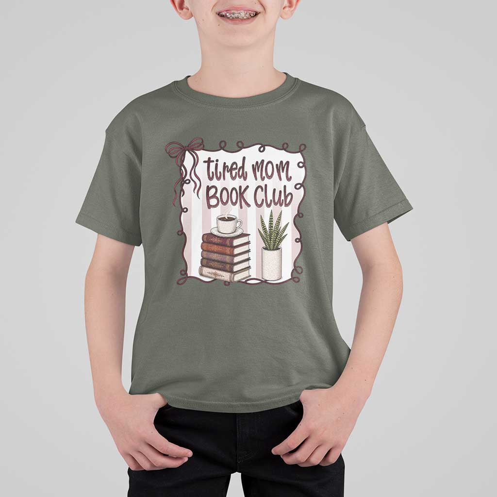 Tired Moms Book Club T Shirt For Kid Funny Coffee And Books Mom Gift