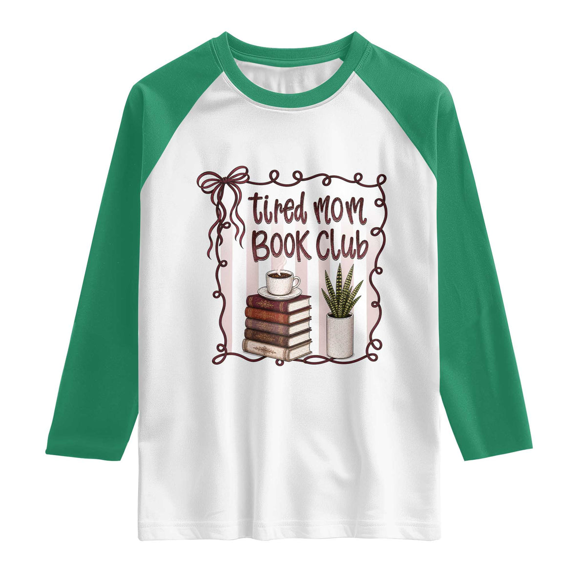 Tired Moms Book Club Raglan Shirt Funny Coffee And Books Mom Gift
